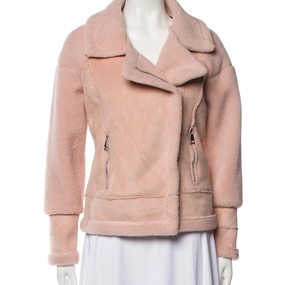 Apparis — Dahlia Faux Shearling Biker Jacket — Size S